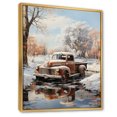 thumbnail image 2 of Designart "Frozen Wilderness Brown Pickup Truck" Pickup Truck Floater Framed Wall Decor, 2 of 7