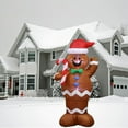 thumbnail image 6 of 5 Ft BrownRed Waving Gingerbread Man Christmas Holiday Home Decorations Outdoors Xmas New Year Party Shop Yard Garden Decoration, 6 of 7