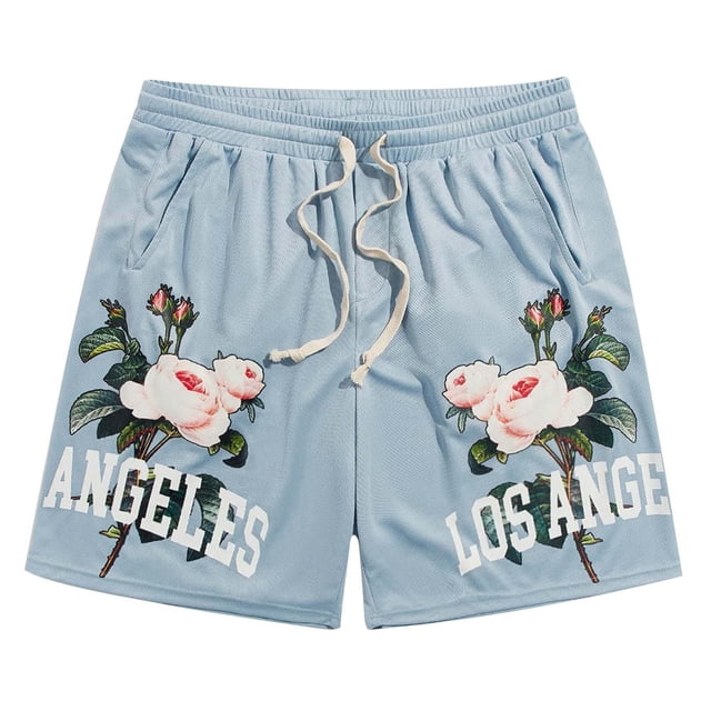 Men's Casual Shorts for Everyday Comfort and breathable Performance Track Shorts with Drawstring Waist and Graphic Letter Design