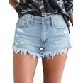thumbnail image 1 of Pantalones cortos MODARANI desgastados Boyfriend Jean para mujer, azul XXL, 1 of 4