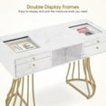thumbnail image 4 of BarberPub Manicure Table Nail Tech Desk with Glass, Acetone Resistant 19.7x 47.2 in, White, 1 Count, 1 Pack, 4 of 9