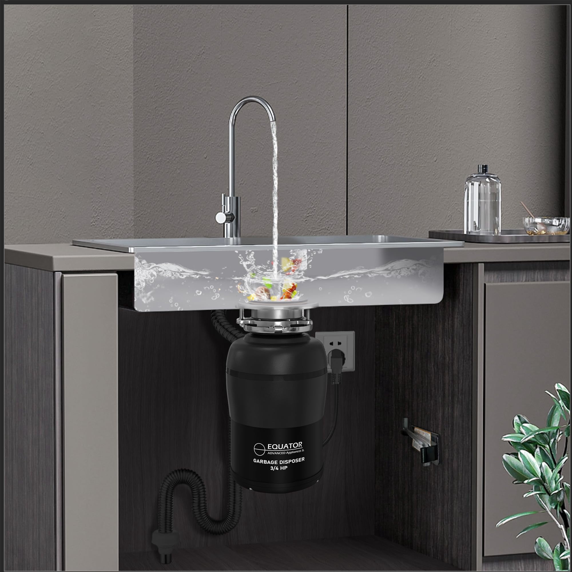 Pemberly Row 24" Dishwasher 15 Place 110V E-Star & 3/4 HP Garbage Disposer