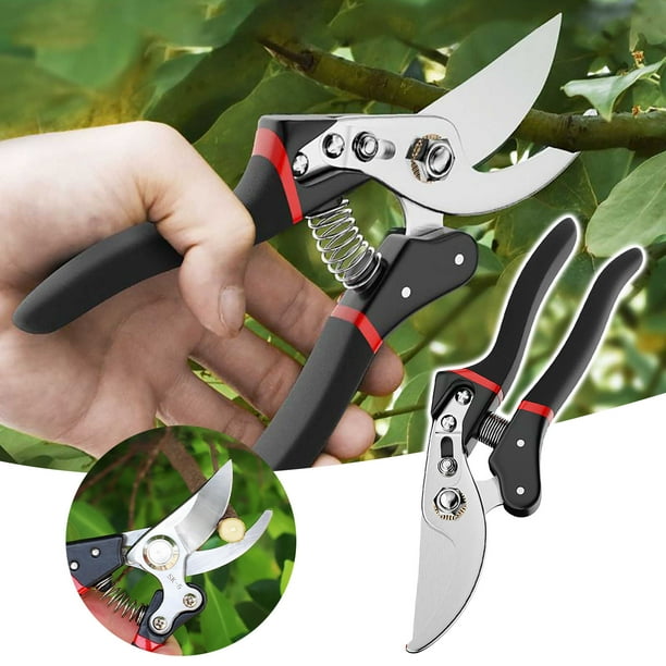 Tijeras de podar para jardinería | Resorte que ahorra mano de obra | Recubrimiento resistente a la oxidación | Cerradura de seguridad | Apertura ajustable de dos velocidades | Versátil para el corte