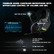 ONIKUMA Gaming Headset with Mic for Xbox One, PS4, Switch and PC, Surround Sound Over-Ear Gaming Headphones with Noise Cancelling Mic, RGB Lights, Volume Control for Smart Phone