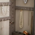 Wall Mounted Locking Mirrored Jewelry Armoire Driftwood