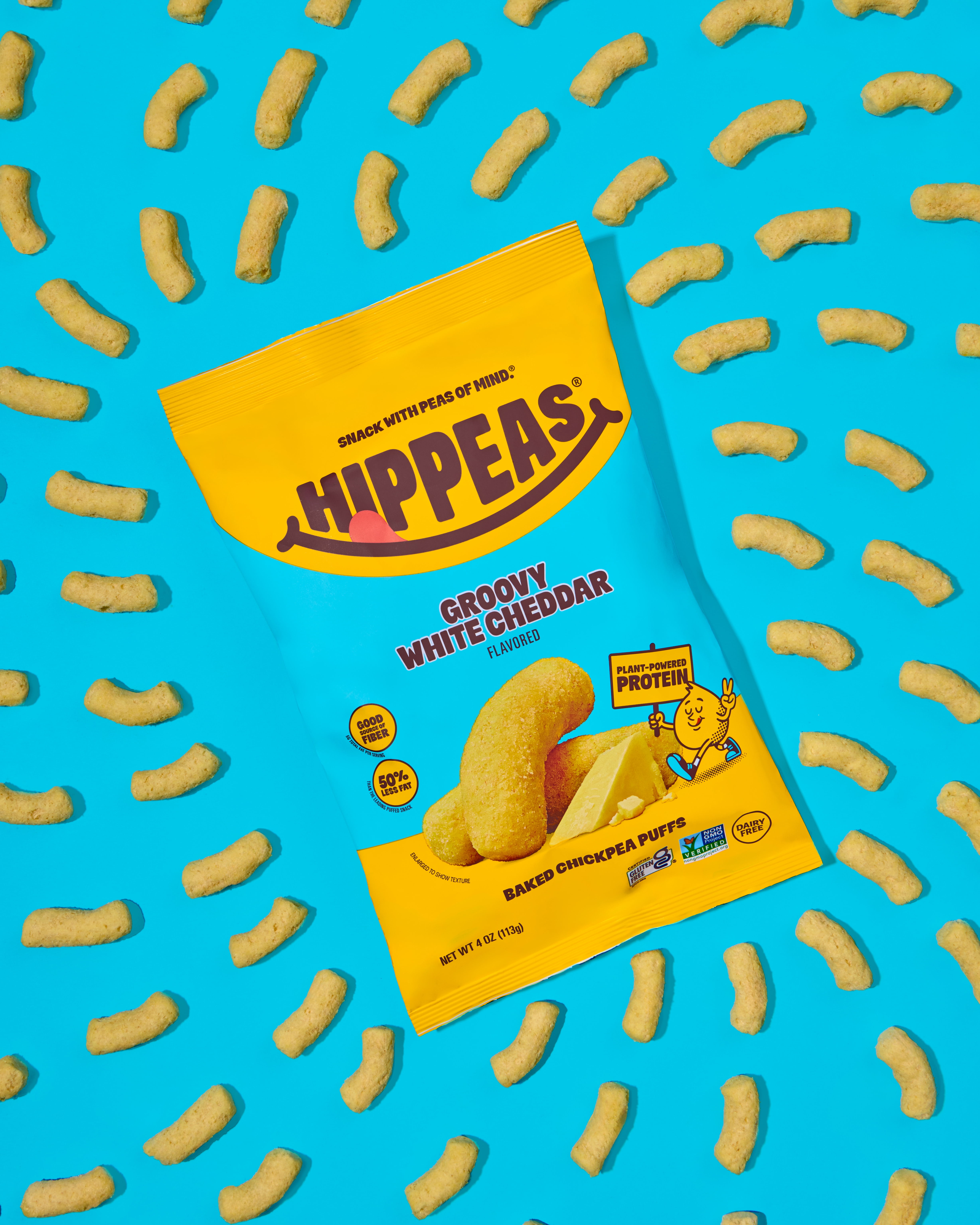 (2 pack) HIPPEAS Chickpea Puffs, Groovy White Cheddar, Gluten Free, Dairy Free, 4g Protein, 8 oz