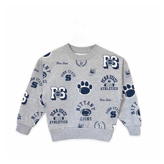 Girls Youth Gameday Couture Heather Gray Penn State Nittany Lions Always On Repeat Pullover Sweatshirt