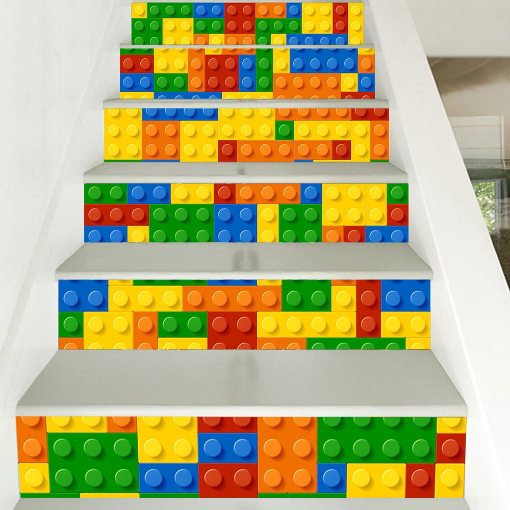 3D Stair Sticker Fashion Home Self-Adhesive Wall Decal Waterproof Staircase Decoration Mural Removable Stairway Art Decor Wallpaper Simple and Creative