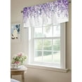 thumbnail image 3 of Kitchen Valances for Window, Spring Purple Eucalyptus Leaf on Top Light Filtering Rod Pocket Valance Curtain, Watercolor Botanical on White Short Curtains Window Topper for Bedroom 54x18in, 3 of 8