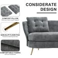 thumbnail image 4 of Holaki 64" Upholstered Fiber Loveseat Sofa with with Cushions and Golden Metal Legs, Home Upholstered Double Couch Livingroom Loveseat, Grey, 4 of 6