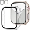 thumbnail image 1 of WWS-2 Pack Étui avec Protecteur d'Écran en Verre Trempé pour Apple Watch Series 6/5/4/SE 44mm, Pare-Chocs Mince Couverture Complète Étui Rigide PC Ultra-Mince pour iWatch 44mm, Starlight+transparent, 1 of 4