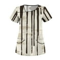 thumbnail image 2 of LHVUOA Floral Scrubs for Women Stretch Kids Friendly Soft Comfy Short Sleeve Slant Collar Shirts Nursing Tops with Pockets, 2 of 4