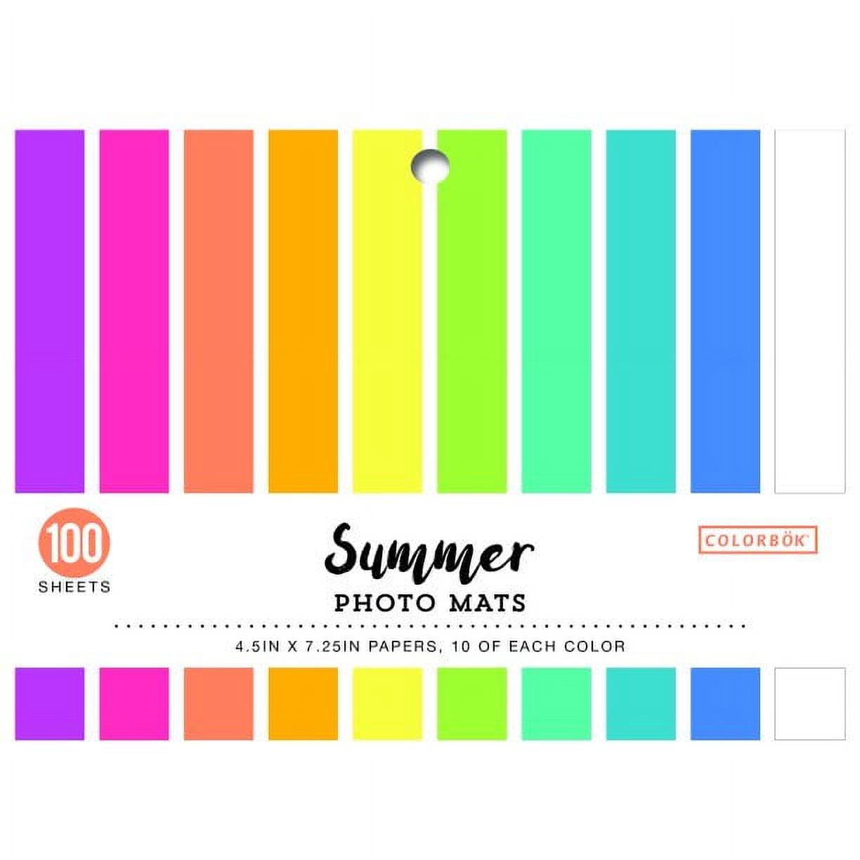 Colorbok Multicolor Paper Cardstock Photo Mats, 4.5in x 7.25in, 100 Sheets