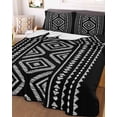 thumbnail image 3 of Quilts Queen Size, Black Boho Geometric Soft Comforter Bedding Set for Bed, Vintage Southwestern Stripes Lightweight Quilted Bedspread with Pillow Cover(2 Pieces) for All Season, 90x96 Inch, 3 of 6