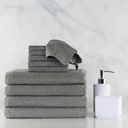 Bath Towel and Washcloth Cotton Bundle Set - 10 Piece (Best Washcloths For Body)