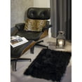 thumbnail image 3 of Luxe Hudson Faux Sheepskin Rug 2x3 Black 1-Piece Soft Throw Rug, 3 of 4