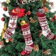 thumbnail image 4 of Paquete de 2 medias navideñas tejidas, para decoración de árbol de Navidad de vacaciones familiares, decoraciones para fiesta de Navidad, 4 of 5