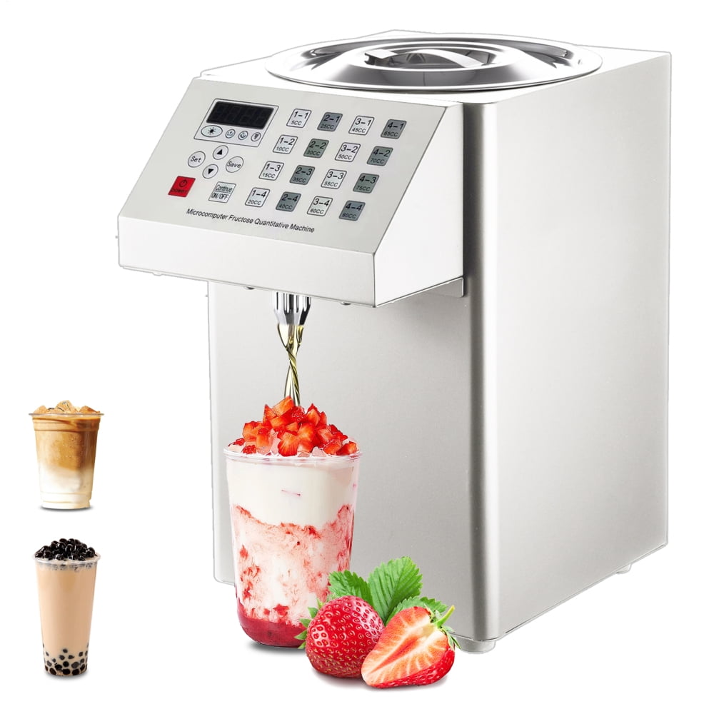 16-Program Fructose Dispenser, Stainless Steel Syrup Machine for Bubble Tea Equipment and Beverage Stations