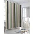 thumbnail image 3 of Fsddascl Green Yellow Striped Shower Curtain Set - Extra Long 72" x 96" Washable Bathtub Curtain with 12 Hooks, Modern Stripes Art Farmhouse Waterproof Fabric Stall Shower Curtains for Bathroom, 3 of 6