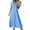 Sky Blue, variant on Women's V Neck Short Sleeve Linen Maxi Dress with Back Zipper Comfortable Summer Beach Dress XXL Size Wine