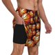 thumbnail image 2 of Balery Vintage Basketball Bañador para hombre, shorts de playa de secado rápido con entrepierna y forro de compresión-Small, 2 of 6