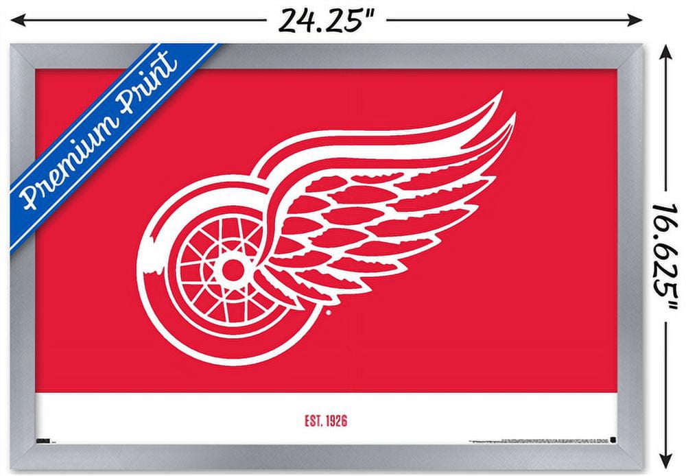 NHL Detroit Red Wings - Logo 21 Wall Poster, 14.725" x 22.375", Framed