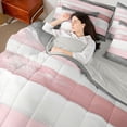 thumbnail image 4 of Castle Fairy Stripes Girl Twin Bedding Sets,Vintage Minimalist Lines Bedding Comforter Set, 4 of 8