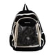 thumbnail image 1 of Mochila de moda con bolsillo transparente de nailon para viajes escolares y universitarios. Negro, 1 of 9