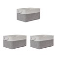 thumbnail image 3 of maskred Sac de Rangement Robuste et Durable pour Espace Bien Organisé Boîte de Rangement Pliable avec Poignée Coton Multifonctionnel Gris+blanc 3Ensemble, 3 of 6