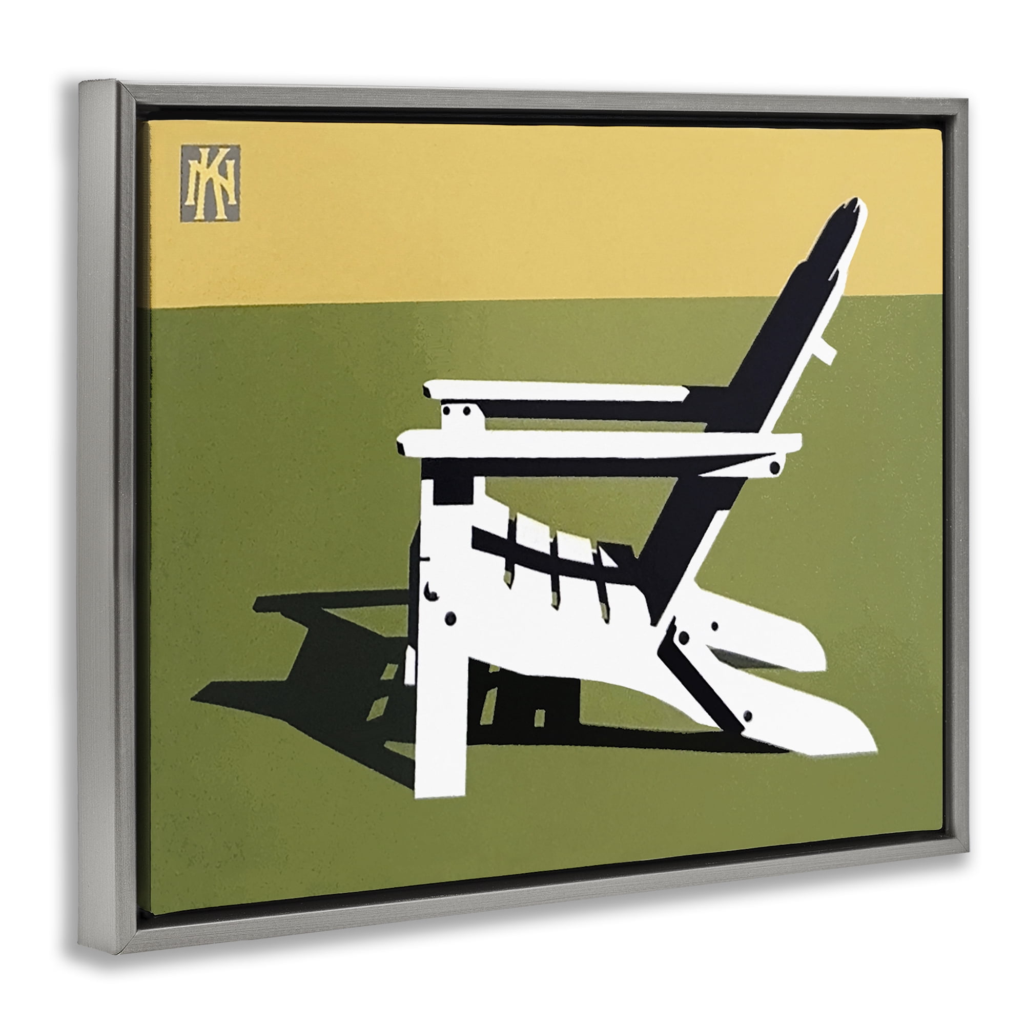 Stupell Industries Minimal Sunlit Lounge Chair Gray Framed Floater Canvas Wall Art, design by Jadei Graphics