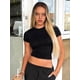 thumbnail image 4 of Camiseta de manga corta para mujer, Top corto básico, liso, sencillo, informal, suave, combina con todo, moda de verano, 2023, 4 of 4