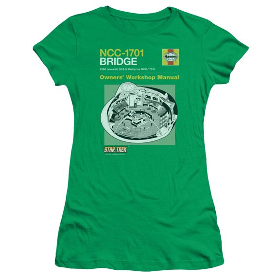 Star Trek Bride Manual Junior Women's Sheer T-Shirt Kelly Green