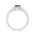 thumbnail image 2 of Angara Natural 0.6 Ct. Blue Sapphire with Diamond Side Stones Ring in 14K White Gold for Women (Ring Size: 11.5), 2 of 11