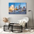 thumbnail image 3 of TISHIRON 3PCS Framed Canvas Wall Art Set,36"x24" Cleveland City Skyline Panorama Canvas Art Decor, 3 of 7