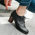thumbnail image 3 of Mepaouo Women's Ankle Boots Lace-up Round Toe Low Heel Dress Booties Comfortable Formal Work Shoes, 3 of 6