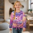 thumbnail image 4 of DISNIMO Girls Long Sleeve Tops Axolotl Printed Kids Casual Crewneck Tee Loose Fits Pullover Tops Fall Winter Blouse Tie Front Shirts for 5-12 Years Old Girls, 4 of 8