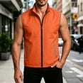 thumbnail image 5 of Thousandth Men's Lightweight Zip Up Outdoor Vest Sleeveless Windproof Golf Tops Travel Outerwear Gilet with Reflective Trim, 5 of 8