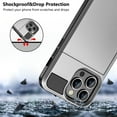 thumbnail image 6 of for iPhone 14 Pro Case Wallet Credit Card Holder ID Slot Sliding Door Hidden Pocket Men Women Anti-Scratch Dual Layer Hybrid Bumper Armor Protective Shell Back Cover for iPhone 14 Pro Silver, 6 of 14