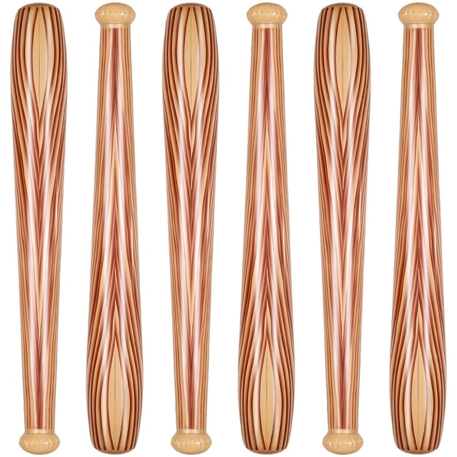 Sotiff Juego de 6 Bate de Béisbol Inflable de 75 cm con Diseño de Madera PVC