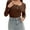 coffee, variant on Women's Shirts Long Sleeve Casual Fall Top Button Ribbed Knit Basic Blouses