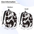 thumbnail image 2 of Disketp Cow Skin 2 print Canvas Backpack Lightweight Travel Daypack Student Rucksack Laptop Backpack-Small, 2 of 5