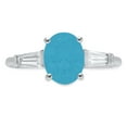 thumbnail image 7 of Three-Stone Engagement Ring for Women - 2.5ct Simulated Turquoise in 14K White Gold Promise Ring, 7 of 7