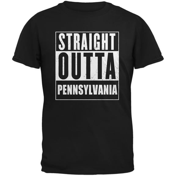Straight Outta Pennsylvania Black Adult T-Shirt - 2X-Large