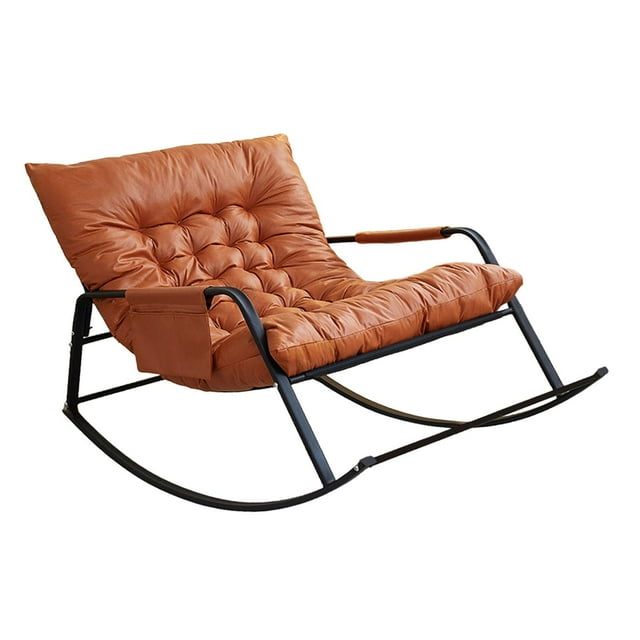 DOLITY Double Rocking Chair with Back Support Lounger for Home Decoration Apartment orange