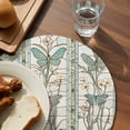 thumbnail image 3 of Vintage Butterfly Round Placemats Set of 4 for Dinning Tables,Heat-proof Braided Table Mats 15 Inch,Pastoral Botanical Teal Spring Summer Washable Place Mat for Kitchen Restaurant Party Table Decor, 3 of 9