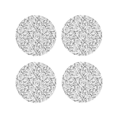

Tideii Black White Music for Leather Coasters 4 Pieces Anti-fouling and Anti-scalding Decorative Coasters Suitable for Restaurants Kitchens Coffee Shops-Round Shape