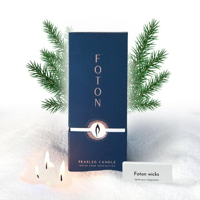 Árbol de Navidad Candle Foton con forma de abeto festivo, con aroma a abeto perlado, 540 ml