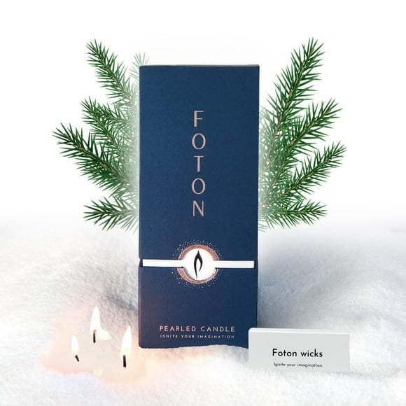 Árbol de Navidad Candle Foton con forma de abeto festivo, con aroma a abeto perlado, 540 ml