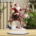 thumbnail image 4 of Kezqiaxn Christmas Decorations, Santa Claus and Reindeer Tabletop Ornament, Santa Figurine Acrylic Table Top Ornament Decoration for Kitchen Mantle Shelf Office Home Decor, 4 of 5
