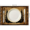 thumbnail image 2 of Vintage Lodge Placemat Set of 6, Rustic Farmhouse Retro Forest Wildlife Deer Silhouette Prints Table Mats for Home Dining Table Kitchen Party Decor 6PCS, 2 of 5
